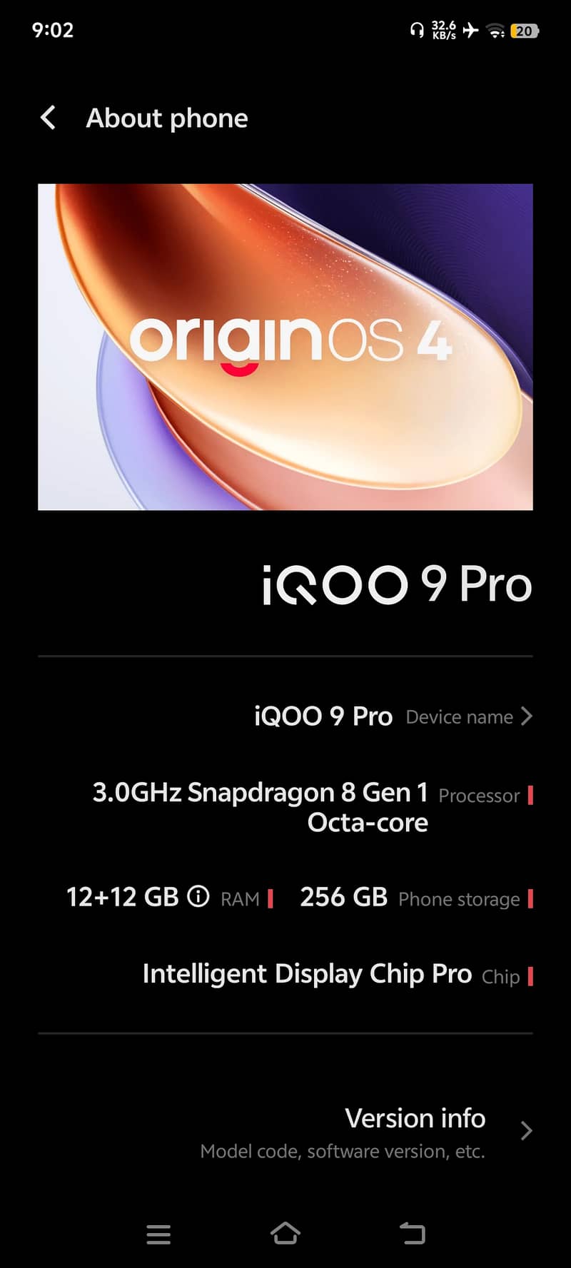 Vivo Iqoo 9 pro pta Official approved 0