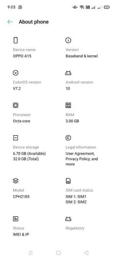 oppo A15.3/32.   sale and exchange 0