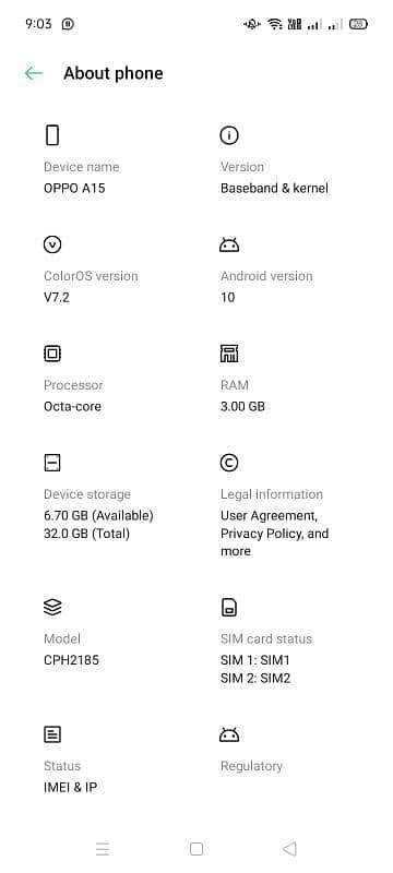 oppo A15.3/32.   sale and exchange 0
