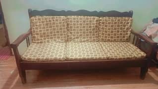 3 seater wooden sofa