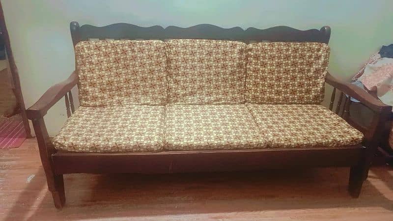 3 seater wooden sofa 0