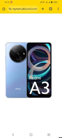 redmi a3 4-128 10/10 condition sky blue color