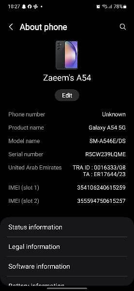 Samsung Galaxy A54 5g 6