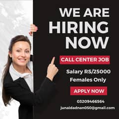 call center job Only for Females