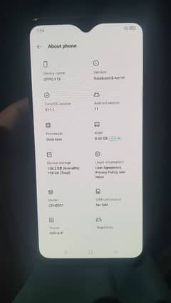 Oppo F15 8+5 GB RAM , 128 GB. 0