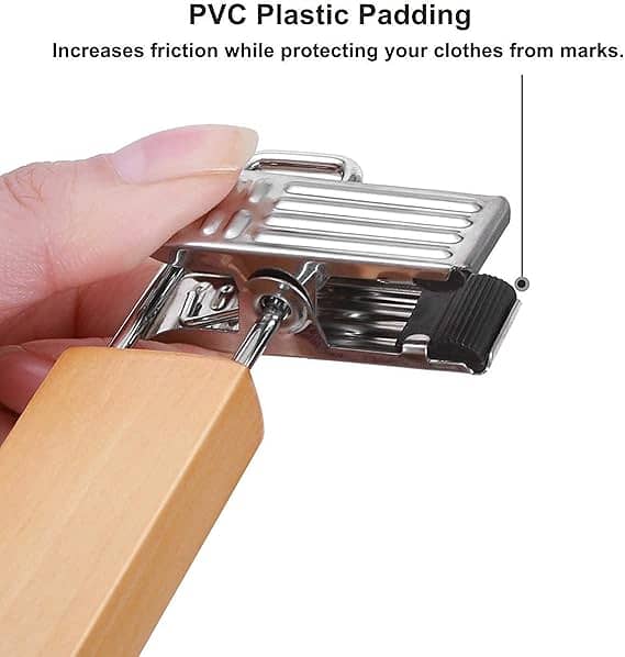 Wooden Clip Hangers Durable for trousers, Pants or all kind of clothes 5