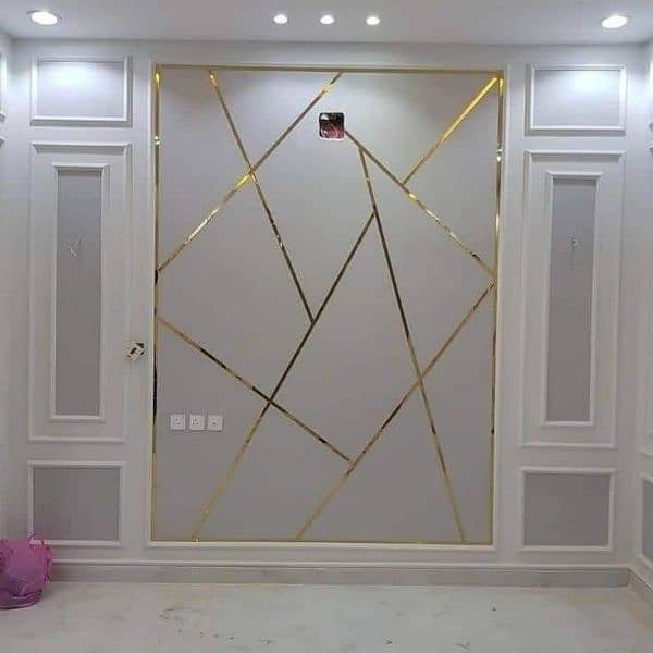 wall decor brass look pvc strip  pvc golden  for wall  self adhesive 4