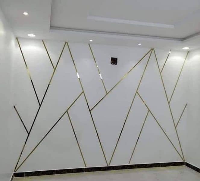 wall decor brass look pvc strip  pvc golden  for wall  self adhesive 5