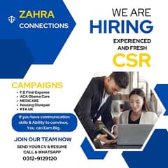 Hiring CSR for ACA USA and UK HDR Campaign