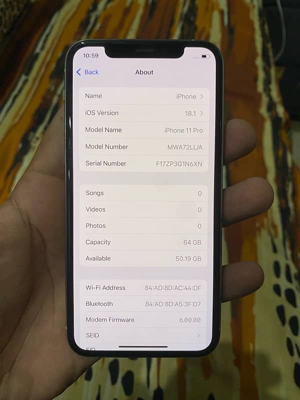 iphone 11 pro 64gb waterpack 85 health Jv non pta 7