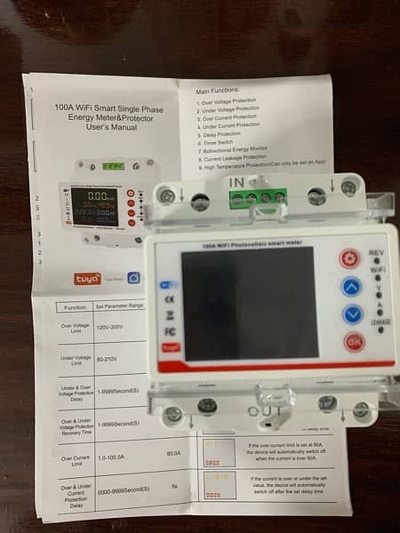 100A WiFi Smart Single Phase Bi-Directional Energy Meter & Protector 2