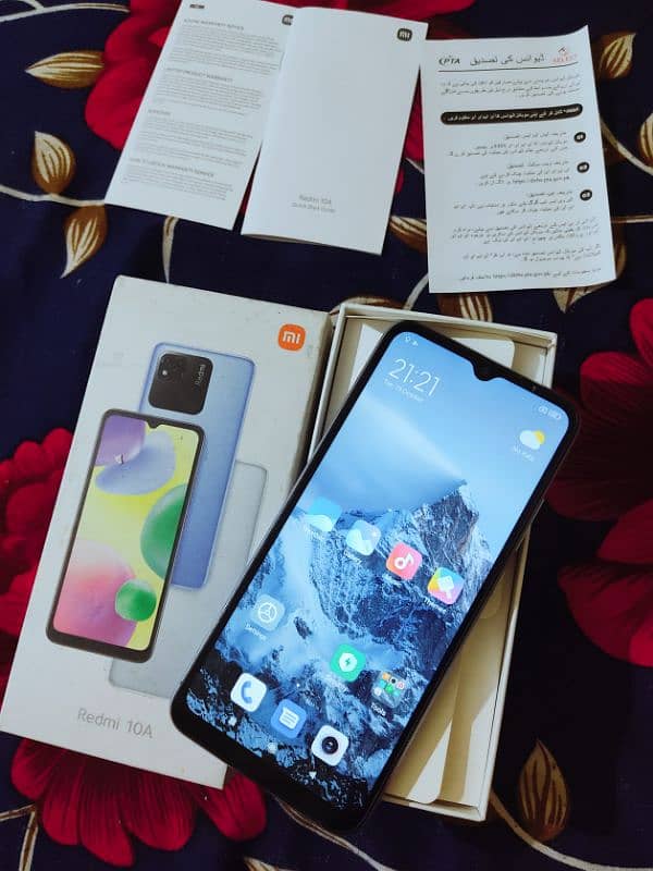 Redmi 10A 3 64 with box urgently sale 1