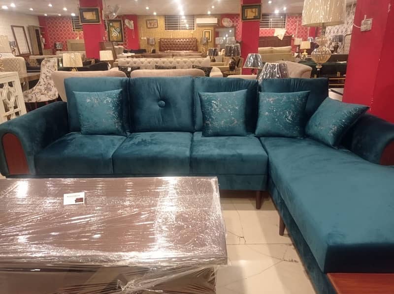 Turquoise L Shaped Sofa 0