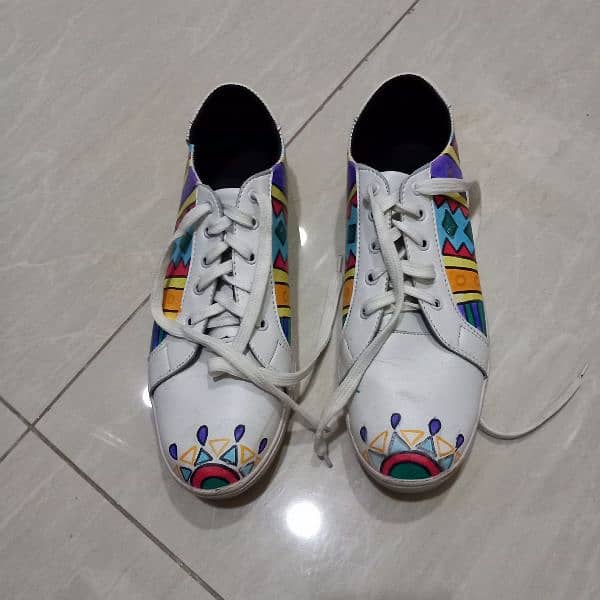 Sneakers Streak Truck Art Design White Sneakers Shoes Men Size 43 2