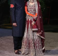 Mehroon Bridal Lehnga Barat