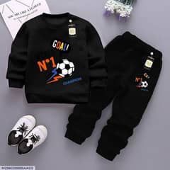 2 PCs Boy's Fleece printed Sweatshirt Tracksuit