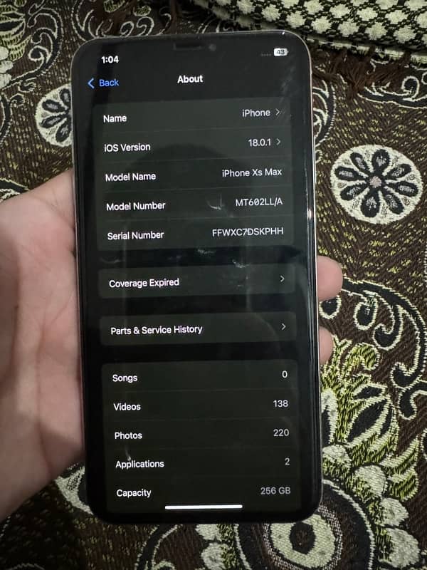 I phone xs max Jv 256 Gb 3