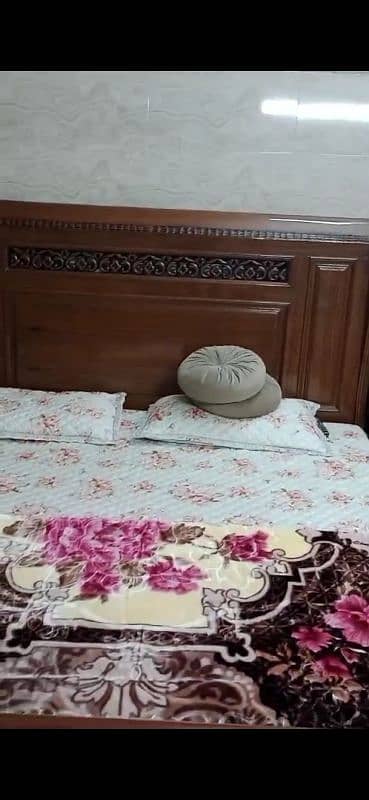 pure wooden bed with one side table 1