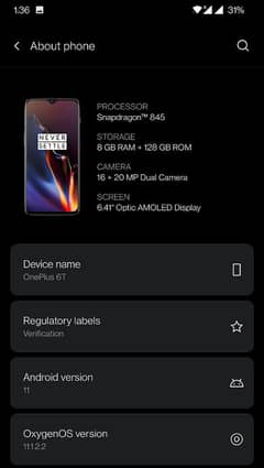 OnePlus 6T 8/128 For sale read descriptions for more details 0