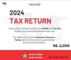 TAX RETURN,GST,FILER,SRB,NTN,SALE TAX,SECP,TRADEMARK,LLC INCORPORATION