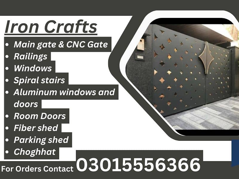 Safety Grills,Main Gates,Glass & steel Railings,Aluminum windows Fiber 10