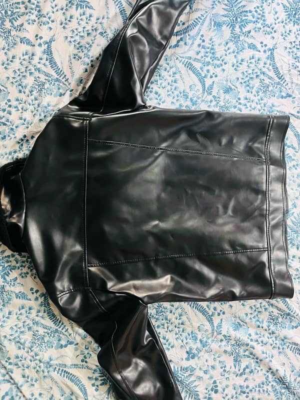 Black fur jacket in leather best quality only medium 2