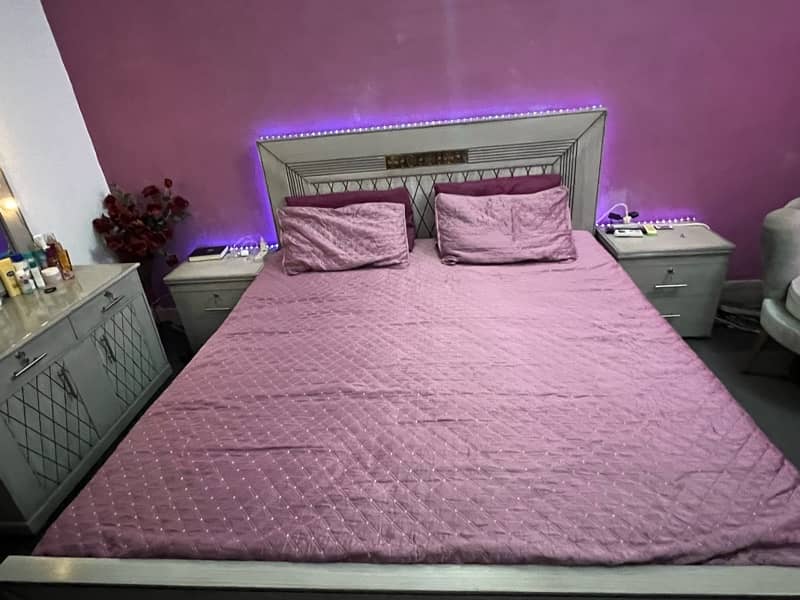 Double Bed with side tables (mattress included) 1