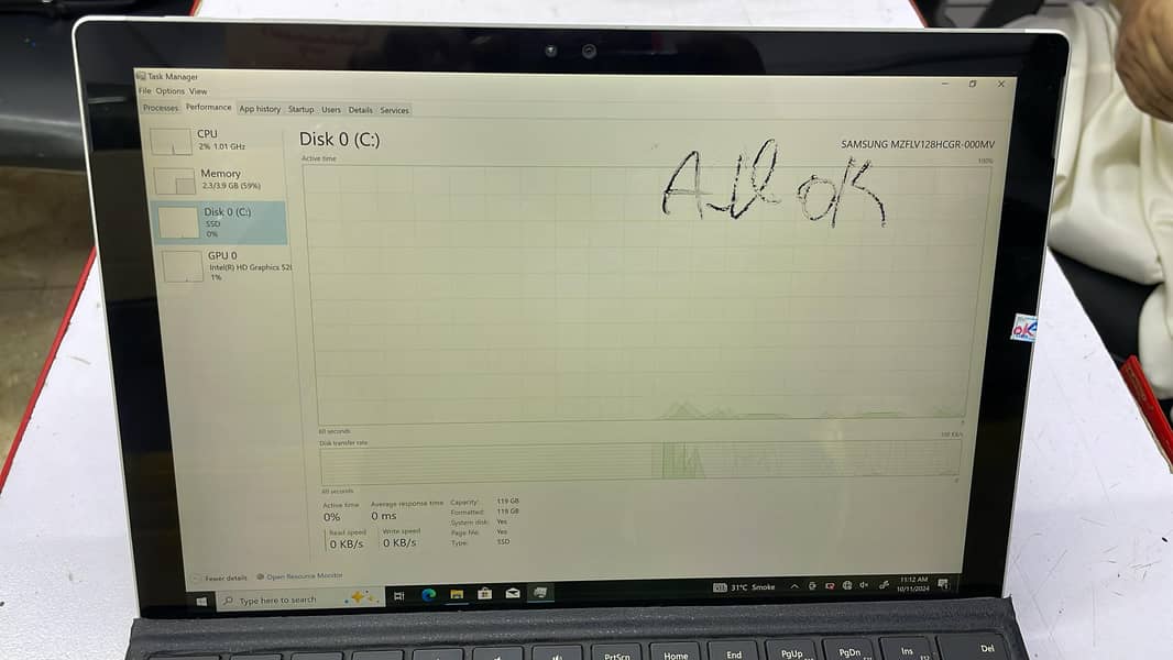 Microsoft surface pro 4 cor i5 6thGen 1