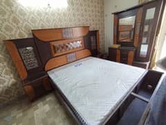 King Size Bed, Side Tables, Dressing Table, Almari