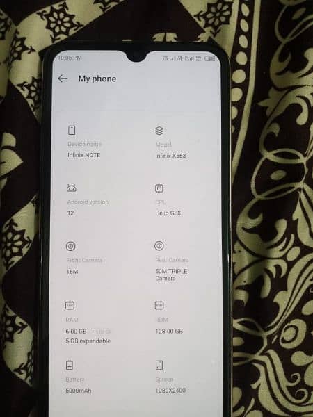 Infinix Note 12 128Gb+6Gb+5Gb with Original Box Charger 0321-4700039 4