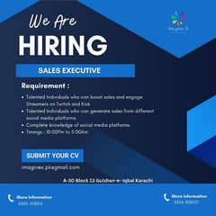 We are Hiring Sales Executive