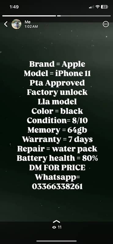 Iphone 11 64gb Pta Approved 3