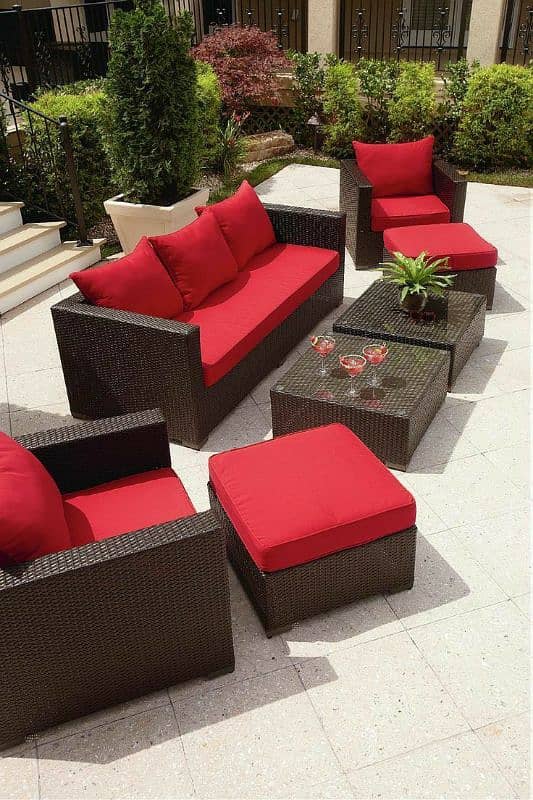 4 Seater Patio Rattan Sofa Set 5