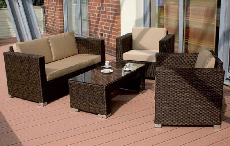 4 Seater Patio Rattan Sofa Set 6