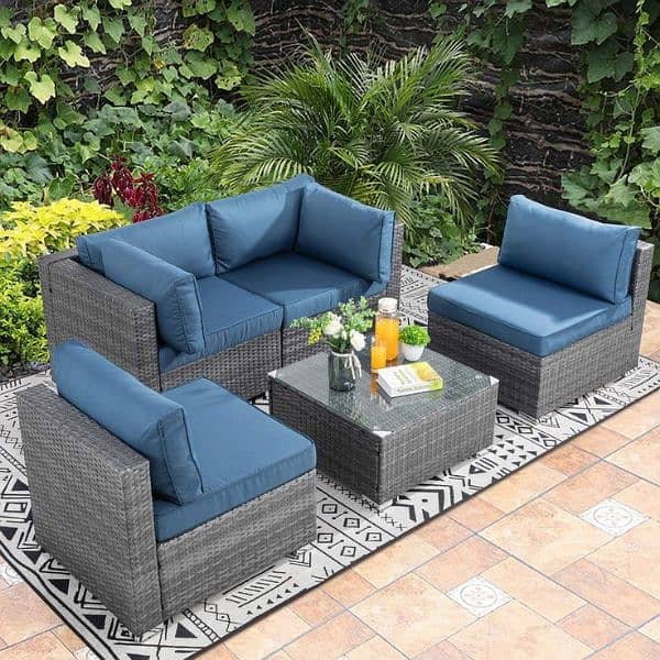 4 Seater Patio Rattan Sofa Set 7