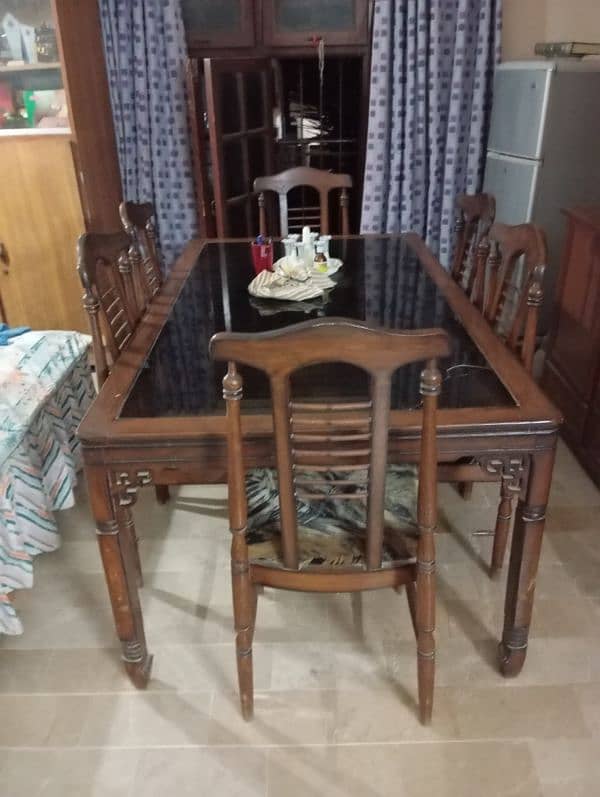 wooden Dining Table 6 seater Used 0