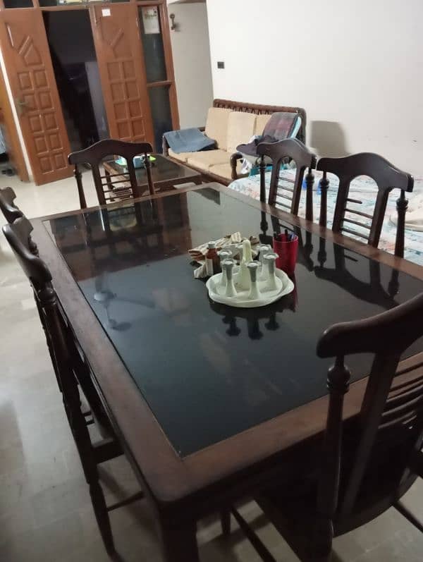 wooden Dining Table 6 seater Used 5