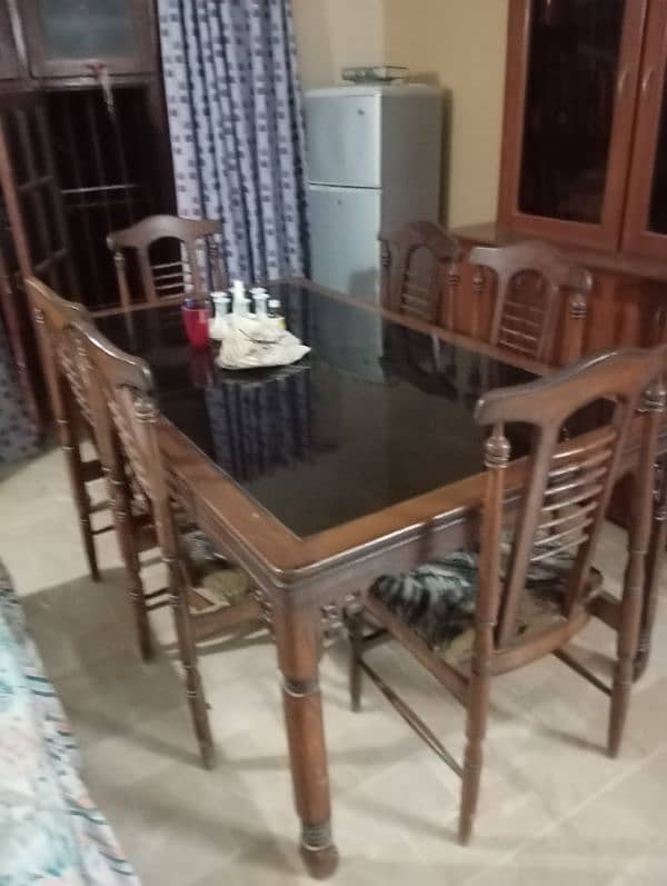 wooden Dining Table 6 seater Used 8