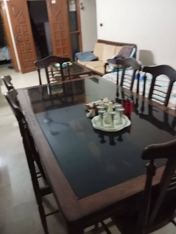 wooden Dining Table 6 seater Used 11