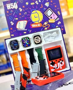 H50 ultra 2 smartwatch, 8 band, 2 watches, handheld game with 400retro 0