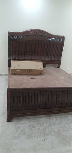 wooden Bed for sale with side tables and mattress