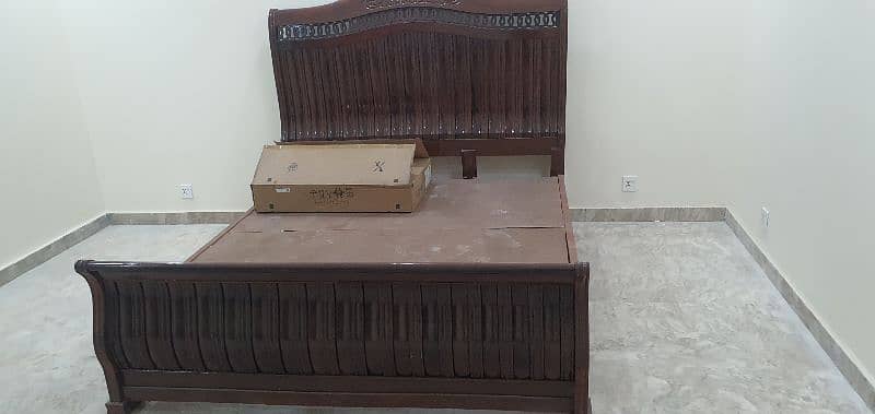 wooden Bed for sale with side tables and mattress 1