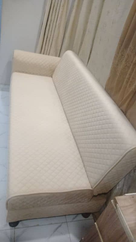 Sofa cum bed color off white 2