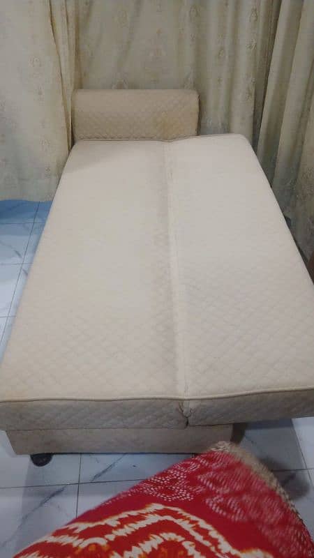 Sofa cum bed color off white 3