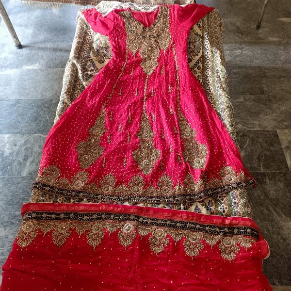 Bridal Red Frock with Dupatta Awesome Design 0