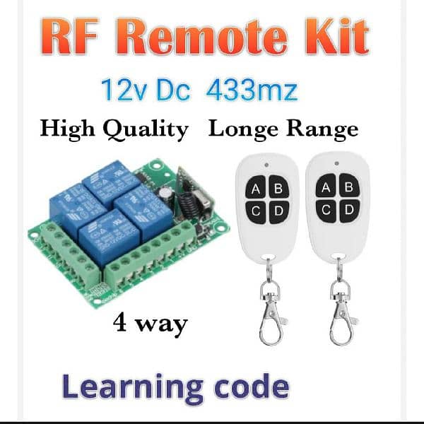 433 Mhz RF 4CH EV1527 Car Learning Code Remote Control Wireless 0