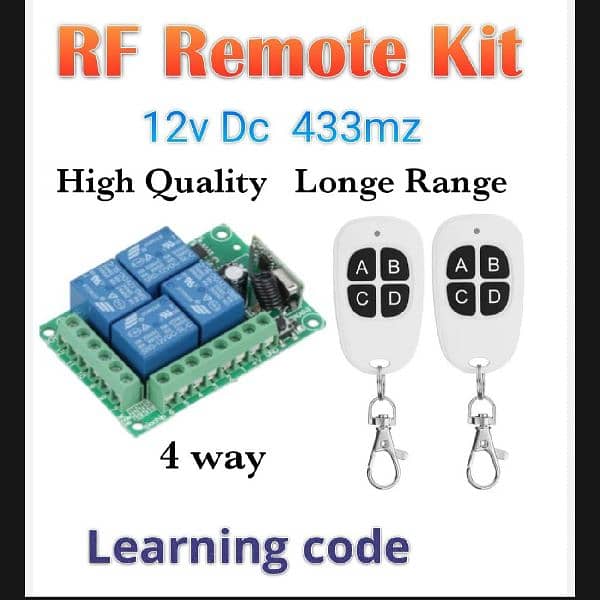 433 Mhz RF 4CH EV1527 Car Learning Code Remote Control Wireless 13