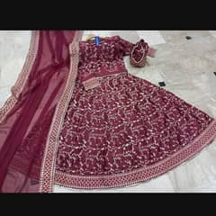 katan silk embroider lehenga choli