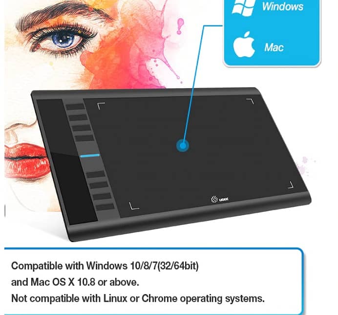 Ugee M708 Upgraded Graphics Drawing Tablet Board with Battery-free 5