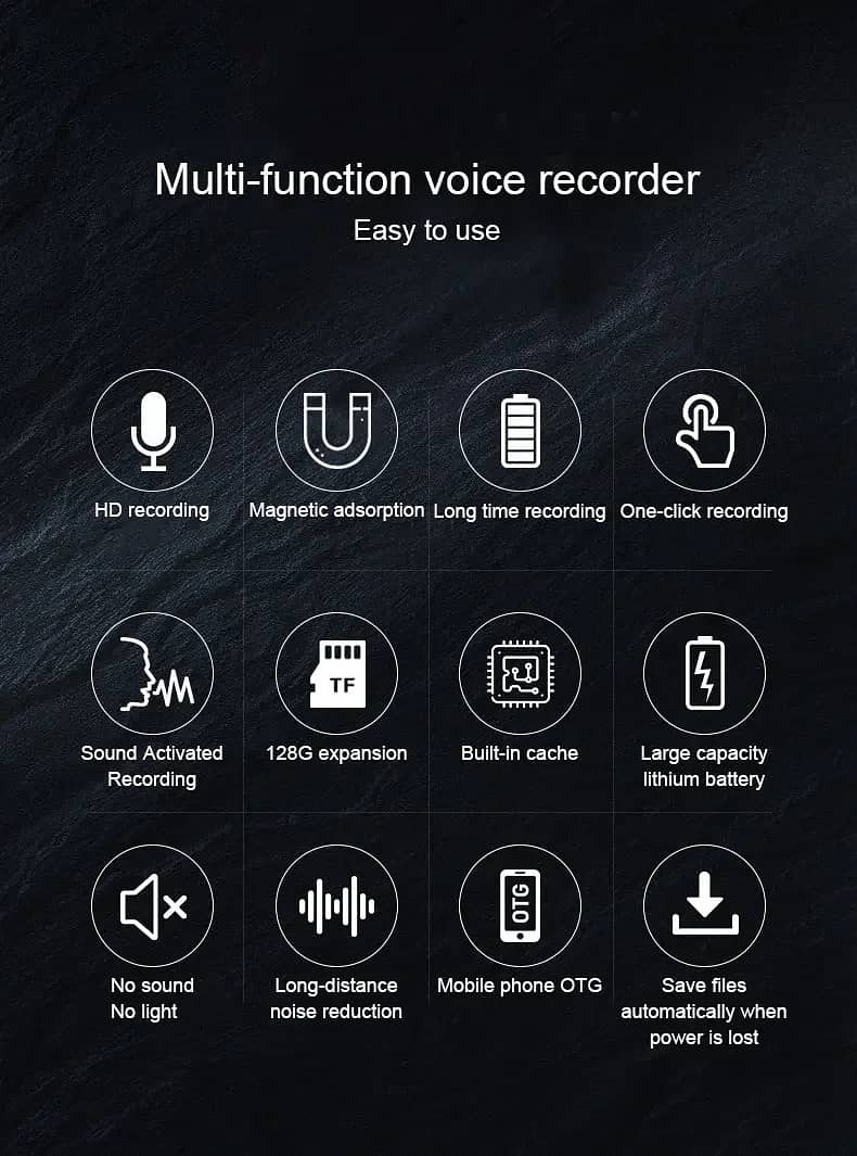 500 Hour Audio Recorder Voice Recorder Voice Activated Digital Profess 10